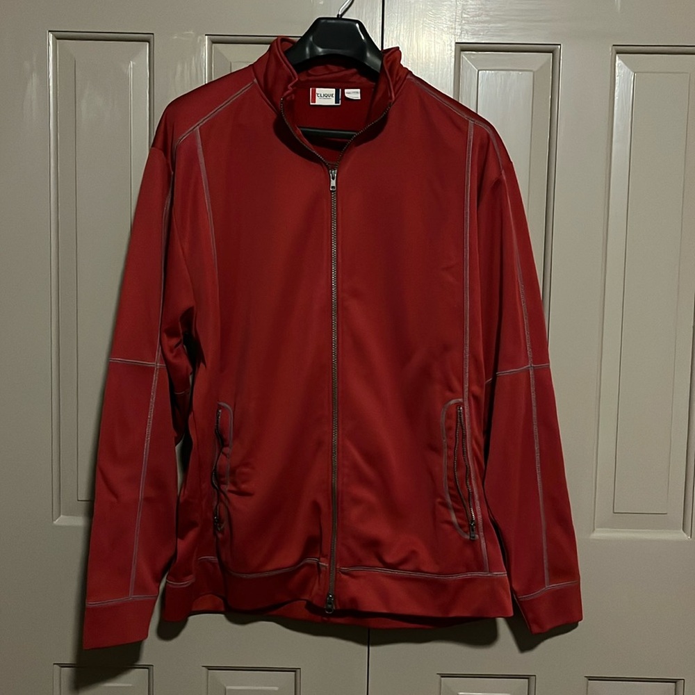Clique full zip red jacket in 3XL.